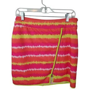 EP Pro‎ Golf Tennis Skort Size M Pink Yellow Tie Dye Zip Pockets